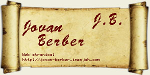 Jovan Berber vizit kartica